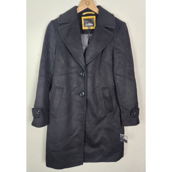 Sam Edelman Women's Sz. 4 Single Breasted Walker Wool Coat In Black NWT - Picture 1 of 7